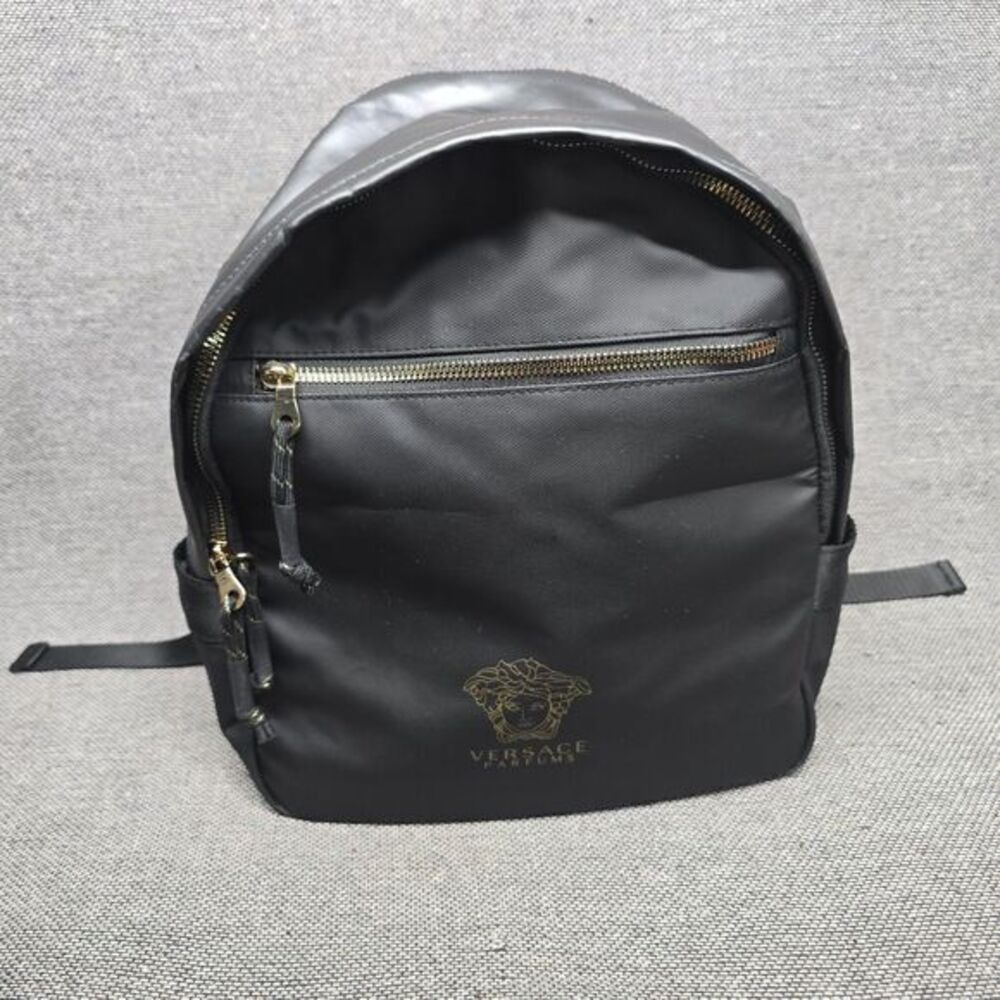 VERSACE‎ Parfums Backpack with Logo Black Gold Limited Edition 12" Medium